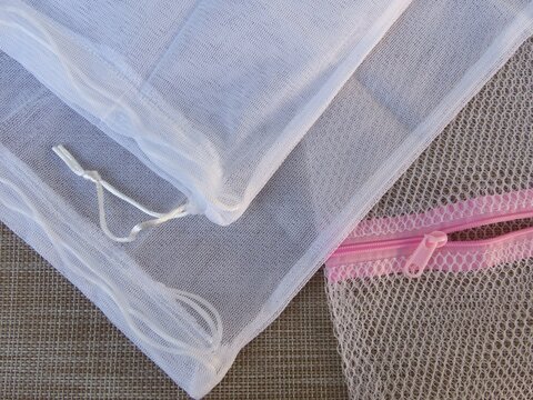 Closeup of different types of washing bags.