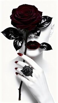 mujer, cara, beldad, moda, cabello, labio, modelaje, arte, vector, ilustraci&oacute;n, maquillaje, se&ntilde;ora, administrar, ocular, negro, glamour, amor, estilo, persona, close-up, peinado, rojo, l&aacute;piz labial, e