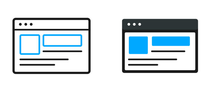 Web browser window website layout UI UX wireframe icon