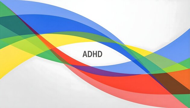 Innovation and Strategic Thinking Concept with Organized Creative Flow with ADHD word on the center