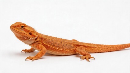 Fototapeta premium Orange lizard on white background