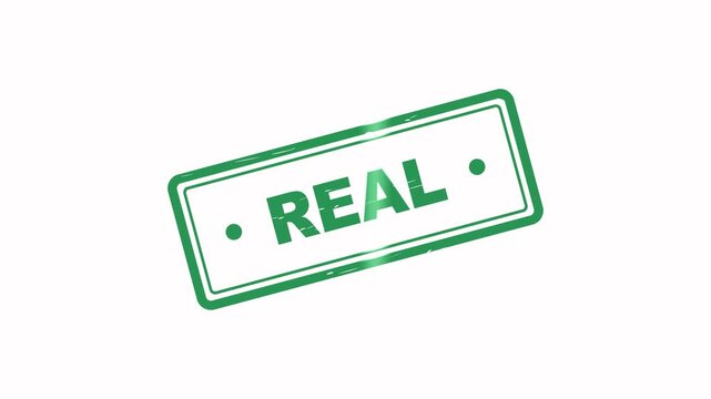 Real stamp with green ink on transparent alpha channel background