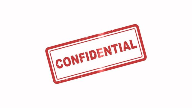 Confidential stamp with red ink on transparent alpha channel background