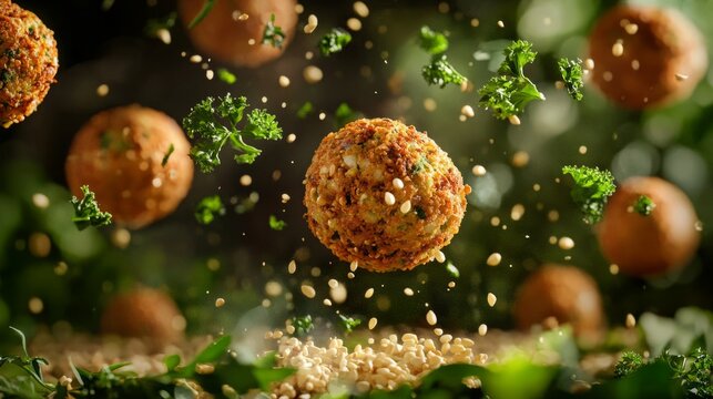 falafel, herbs, and sesame generative ai