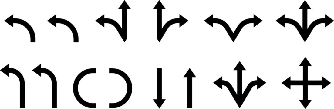 Collection of various black arrows