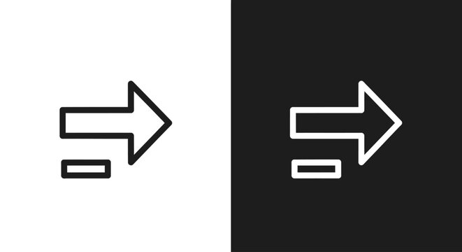 Outline Delete Remove Arrow Icon Set. UI/UX Logout Exit Symbol for Web & App Interface. Vector Graphic on Black and White.