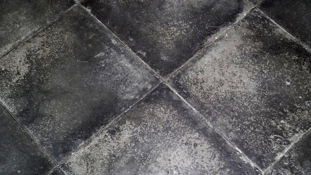 Distressed Dark Grey Bluestone Paving Tiles Diagonal View