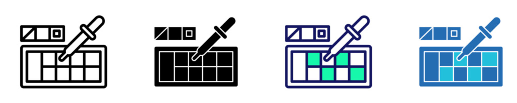 Color Picker Icon Set Multiple Style Collection