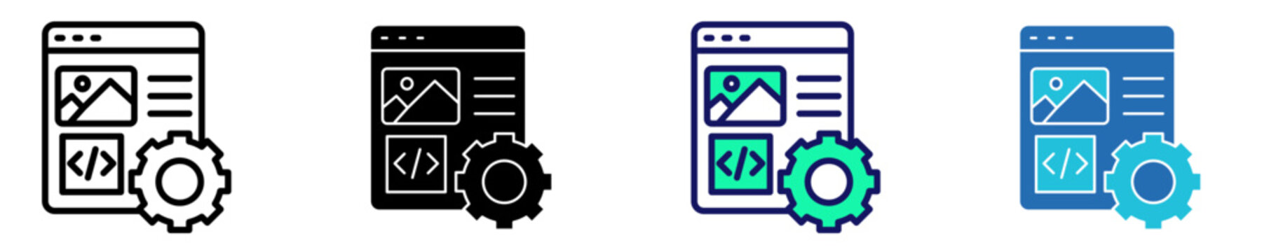 Frontend Dev Icon Set Multiple Style Collection