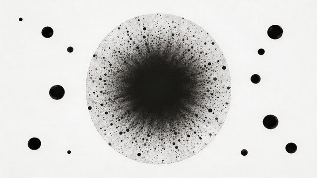 Abstract black and white circular pattern