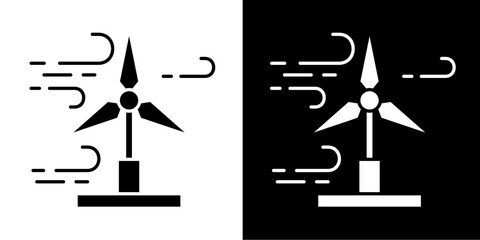Wind Turbine Icon Set White Glyph Style Collection © ArtisticAura