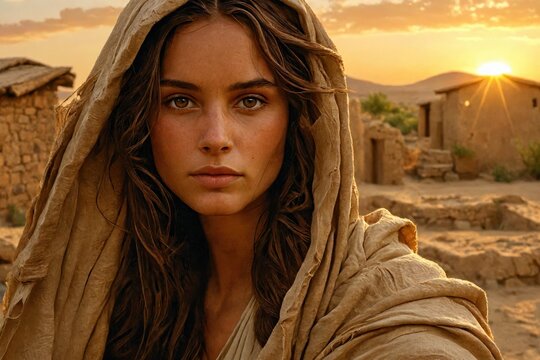 Ancient Hebrew Saint Mary Magdalene in a Serene Spiritual Portrait