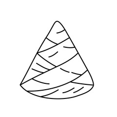 Fototapeta premium Hand drawn banana leaf cone icon doodle vector Indonesian traditional food wrapper outline