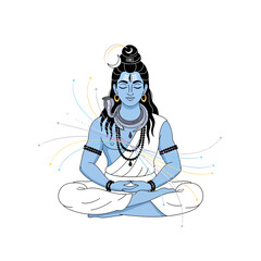 Obraz premium Lord Shiva meditates during Sawan Shivratri festival celebration
