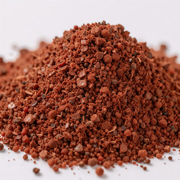 Cyberpunk Texture Yield. Close-Up Of Red Granular Potassium Chloride Fertilizer
