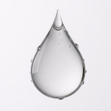 Realistic 3D Render Rain Window. Close-Up Of Water Droplets On A White Background