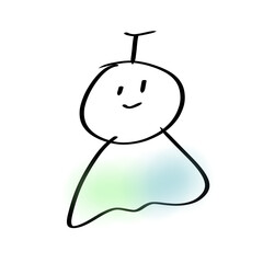 Obraz premium Hand Drawn Cute Teru Teru Bozu Doodle Illustration