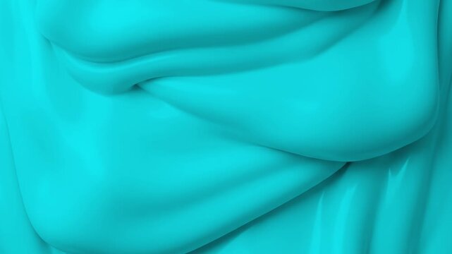 A minimalist, satisfying animation of silky smooth, matte light-blue or cyan cream waves gently shifting and layering over each other. Great for skincare product promos, clean technical loops, and mod