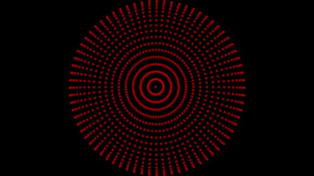 Red Grid Sphere Animation Loop on Black Background