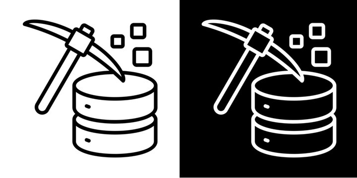 Data Mining Icon Set White Style Collection