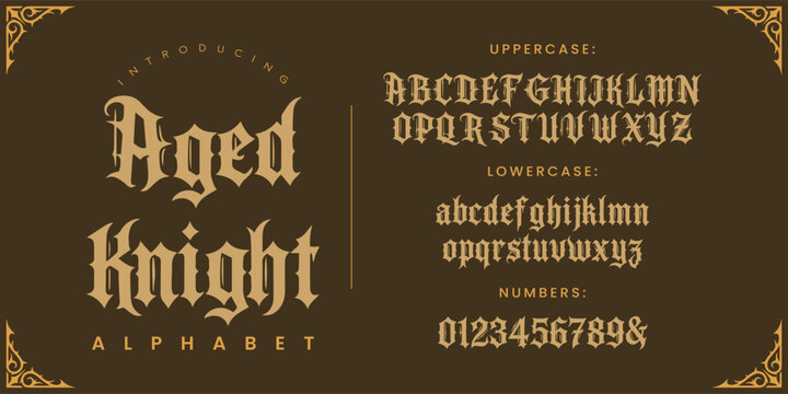 Aged Knight gothic blackletter font for historical and fantasy themes