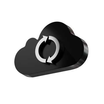 3d icon cloud sync arrow
