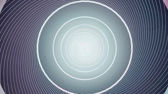 A series of concentric circles draws the eye toward a bright light in the middle. The design creates a visual illusion of depth and movement. The colors blend softly around the circles