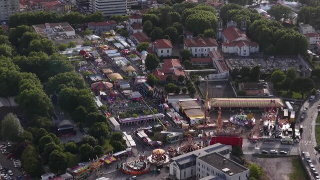 Drone Footage Sr. Matosinhos Fair Party Event Crowd Gathering