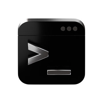 3d icon terminal window
