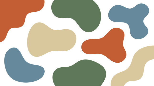 Abstract organic shapes in earth tones modern minimalist background