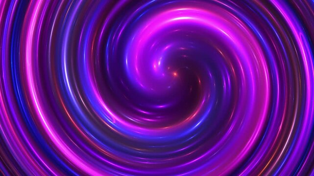 Abstract Swirl of Vibrant Purple and Blue Light Rays in Dynamic Loop Background