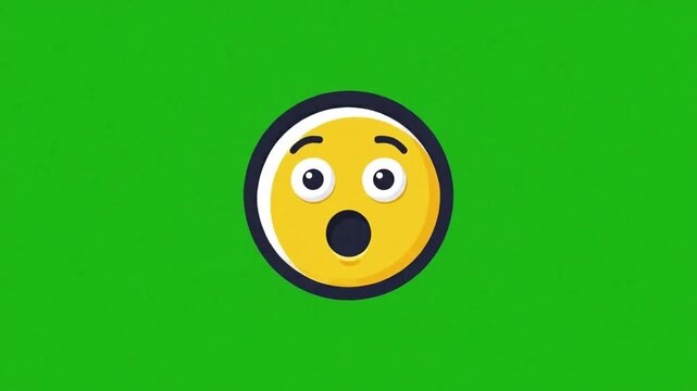 Flat design liquid mind blown explosion face loop green screen for viral video reaction