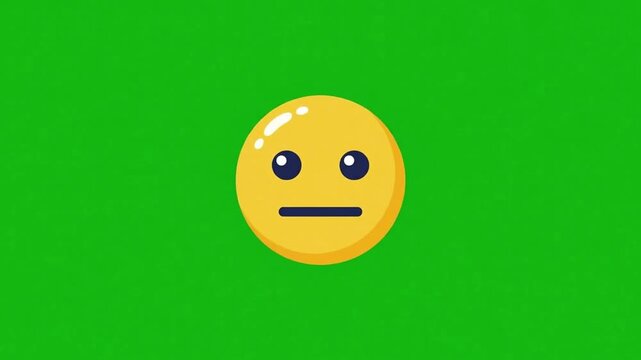 Playful liquid flat design happy smiling face animation on green screen for children video