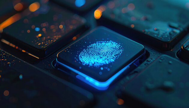 Digital privacy awareness fingerprint digital privacy awareness fingerprint security biometric authentication smartphone technology closeup