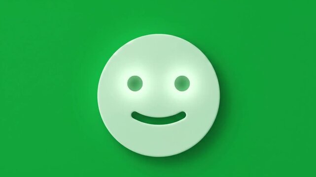 Elegant neomorphism inspired face icon loop with glowing eyes effect for creative tech video