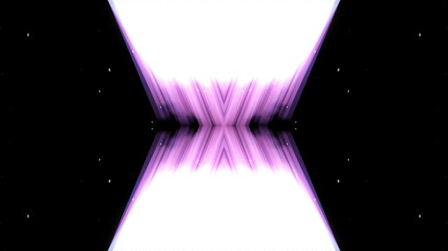 Light Show Spectacle: An abstract, mirrored display of vibrant purple light beams converges in the center, creating a dazzling symmetrical pattern against a dark backdrop.