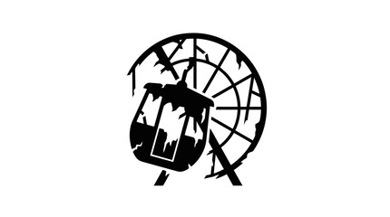 Abandoned Ferris Wheel Silhouette, Dark Carnival Icon © Muh