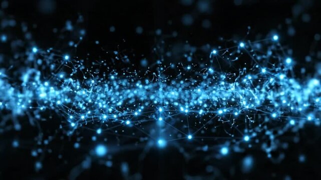 Abstract digital network visualization with glowing blue points and connecting lines