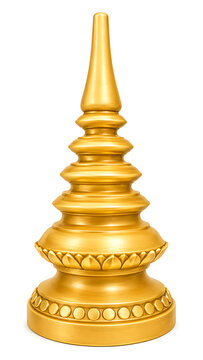 Golden Kbach Khmer Sculpture 3D art decoration