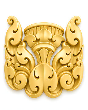 Golden Kbach Khmer Sculpture 3D art decoration