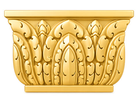 Golden Kbach Khmer Sculpture 3D art decoration