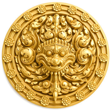 Golden Kbach Khmer Sculpture 3D art decoration