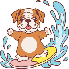 Obraz premium Cute funny Bulldog sticker icon. Funny Bulldog 