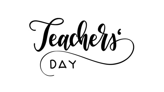 Teachers day text animation. Suitable for stationary, educational materials, and promotional material design.