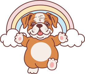 Fototapeta premium Cute funny Bulldog sticker icon. Funny Bulldog 