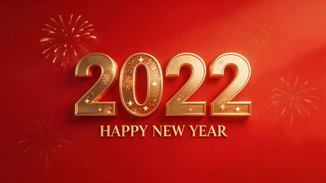 2022 New Year celebration with fireworks