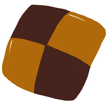 Chocolate biscuit four square pattern