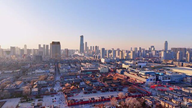 Aerial View of Shenyang Imperial Palace in Shenyang, Liaoning Province, China