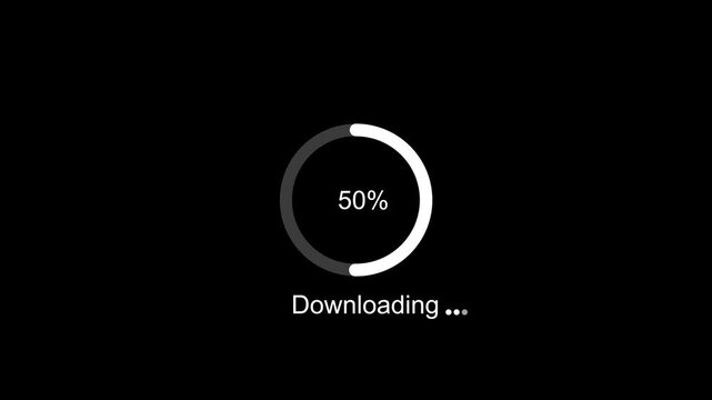 Digital progress bar interface animation featuring a circular loading indicator with percentage counter for seamless data transfer, software installation, and web application user experience