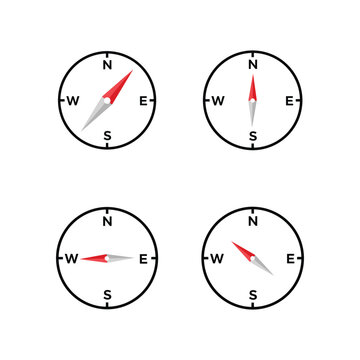 Wind direction compass rose with arrow indicators Vector